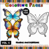 Floral butterfly coloring pages from a cozy coloring book, ideal for relaxation and creativity on artcoloringpage.com.