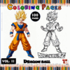 Dragon Ball Z coloring pages featuring a colorful character design and a black-and-white outline, promoting artcoloringpage.com’s cozy coloring book.