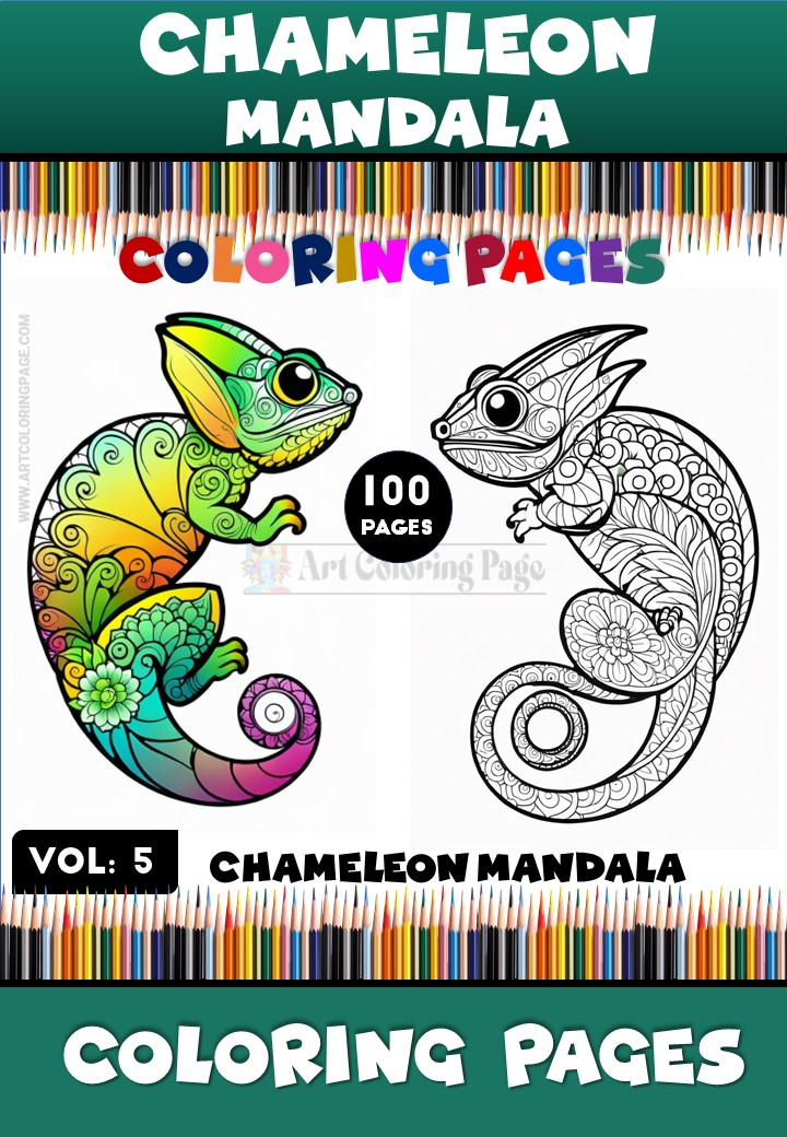 Cute Chameleon Coloring Page Vol. 5 – Adorable and Creative Fun