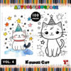 Cute Kawaii Cat Coloring Book Vol4 Adorable Fun for All Ages