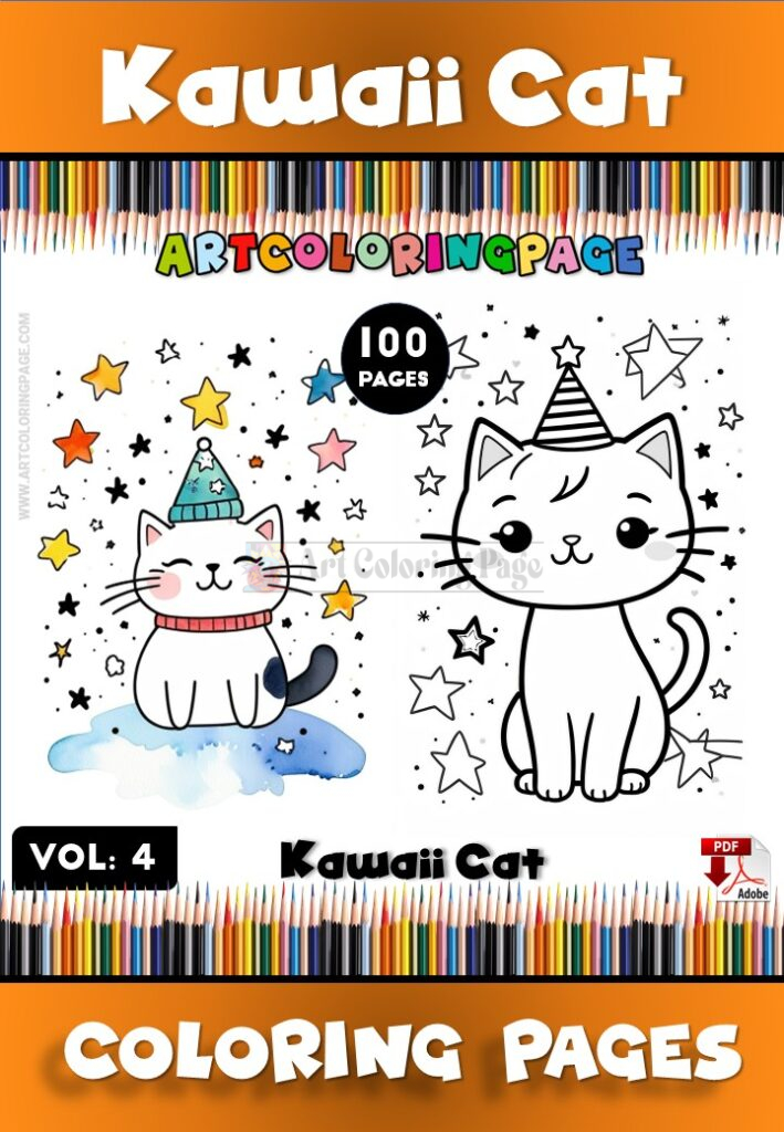 Cute Kawaii Cat Coloring Book Vol4 Adorable Fun for All Ages