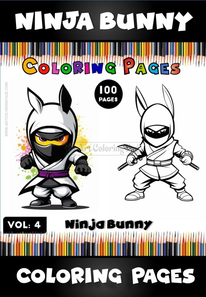 Adorable Adventures with Cute Ninja Bunny Coloring Book Vol. 4!
