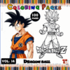 Coloring page featuring characters from Dragon Ball Z, available on artcoloringpage.com, part of a cozy coloring book series with 100 pages.