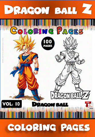 Coloring page featuring Dragon Ball Z characters with vibrant illustrations, highlighting options for cozy coloring pages at artcoloringpage.com.