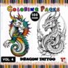 Dragon tattoo coloring pages featuring detailed, intricate designs for a cozy coloring book experience. Perfect for artcoloringpage.com.