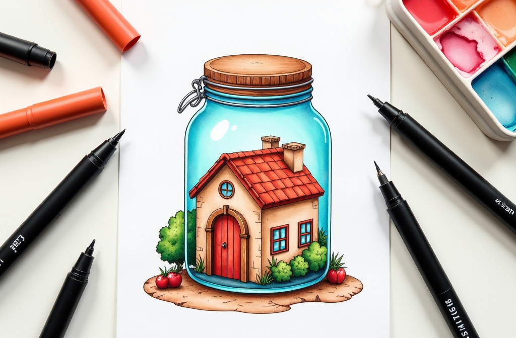 House Coloring Page: Fun and Relaxing Activities for All Ages images 2