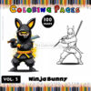 Jump into Fun with the Cartoon Ninja Bunny Coloring Book for Kids Vol. 3!