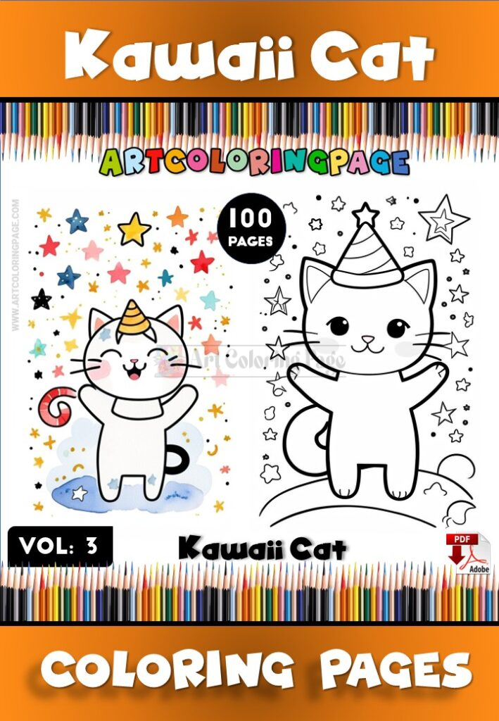 Kawaii Cats Coloring Book Vol.3ย Adorable Fun for Cat Lovers
