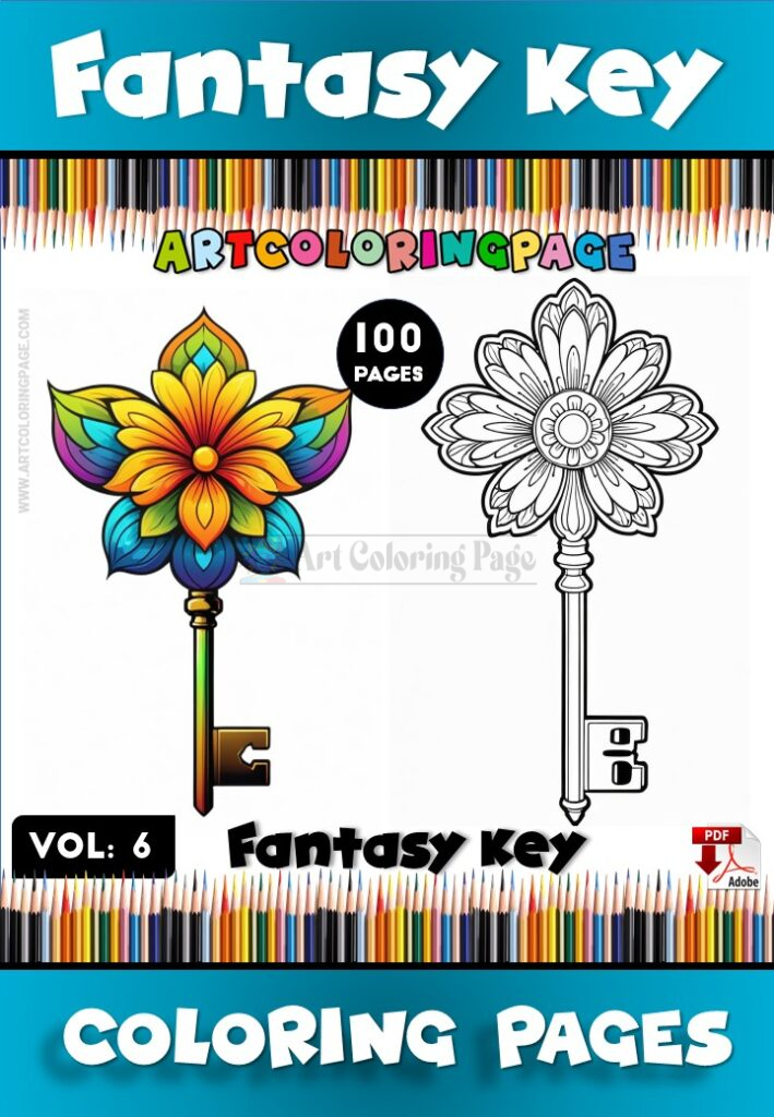 Key Coloring Page for Kids Vol. 6 – Fun and Creative Coloring Adventures
