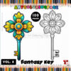 Keys Coloring Page Vol. 8 – Unlock Endless Creativity