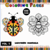 Ladybird mandala coloring pages showcasing two designs, ideal for a coloring book from artcoloringpage.com.