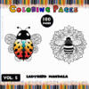 Coloring pages featuring ladybird mandalas, showcasing vibrant designs for a coloring book at artcoloringpage.com, with 100 pages to explore.