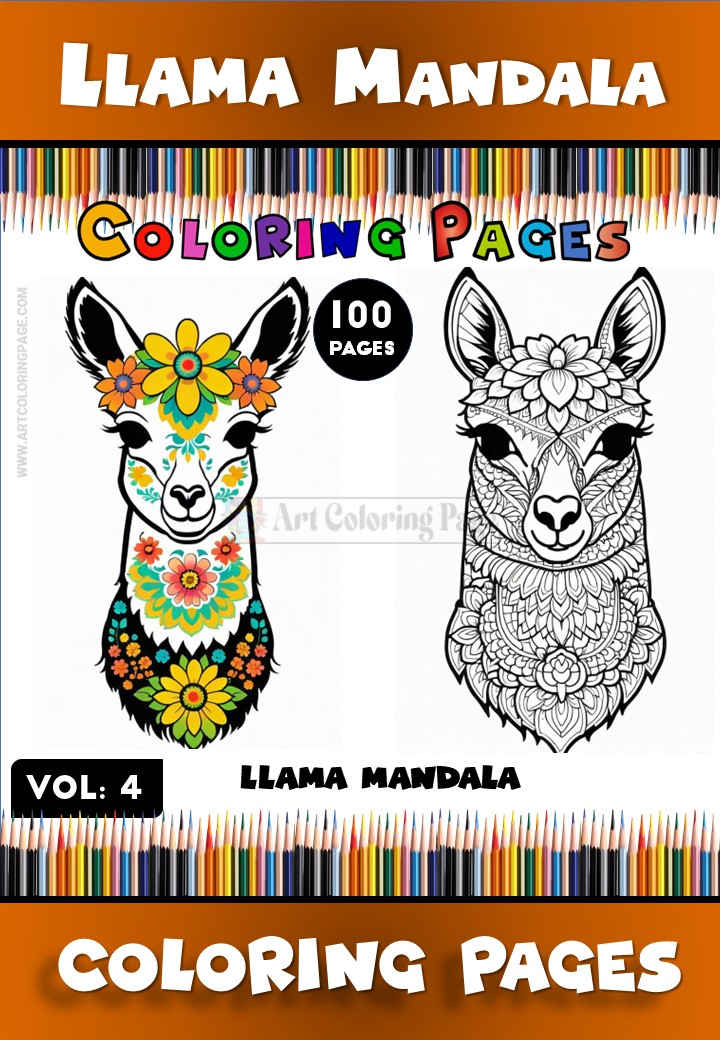 Llama Mandala Coloring Book Vol. 4 – Whimsical and Relaxing Fun