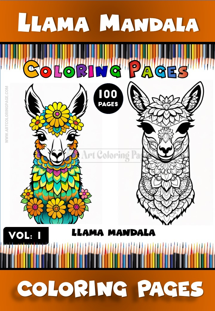 Llama Mandala Coloring Pages Vol. 1 – Fun and Relaxing Creativity