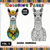 Llama mandala coloring pages featuring vibrant designs, suitable for a coloring book. Available on artcoloringpage.com.