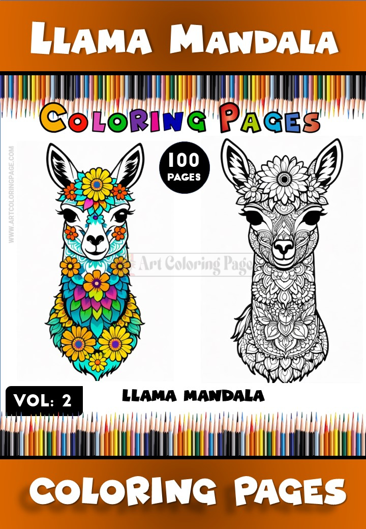 Mandala Llama Coloring Pages Vol. 2 – Whimsical and Relaxing Fun