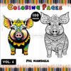 Pig Mandala Art Coloring Book Vol. 6 – Relaxing and Creative Fun