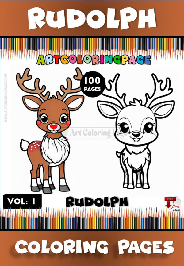 Reindeer Coloring Page Vol. 1 – Festive Fun for All Ages