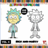 Coloring page featuring Rick and Morty characters with a playful design; part of artcoloringpage.com’s cozy coloring book series.