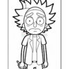 A black and white drawing of a cartoon character with spiky hair and wide eyes, wearing a blazer and holding a small object in one hand, looking concerned.