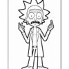 A cartoon character with spiky hair and a shocked expression, wearing a lab coat, stands with both hands raised, giving a thumbs-up gesture and the other hand with a finger pointed upward, set against a blank background.