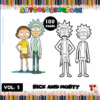 Rick and Morty coloring pages from artcoloringpage.com, featuring characters in a cozy coloring book style, ideal for relaxation.
