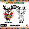 Rudolph coloring pages from artcoloringpage.com featuring two cartoon reindeer, ideal for a cozy coloring book experience.