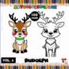 Coloring page featuring two adorable reindeer, ready for a cozy coloring book experience from artcoloringpage.com.