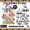 Whimsical Coloring Pages of Mushrooms 100 Pages PDF Vol 15 Diapositive1