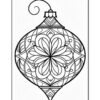 Decorative black and white ornament design featuring intricate floral patterns and swirls.