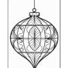 An intricate black and white ornament design featuring detailed swirls and patterns, suitable for coloring.