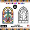 Coloring Book Church Stained Glass Vol. 6 – 100 Unique Designs to Inspire Calm and CreativityDiapositive1