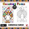 Festive Fun 100 Christmas Turkey Coloring Pages for Kids & Adults Diapositive1