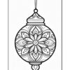 Intricate black and white mandala-style ornament featuring floral patterns and decorative elements. Designed for coloring.