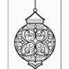 Intricate decorative lantern design with swirling patterns and a pointed top, suitable for coloring projects.
